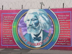Mural featuring Frederick Douglass in Belfast, Northern Ireland