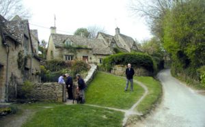 The village of Bibury features Cotswold stone cottages