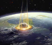 Artistic depiction of asteroidal impact