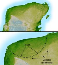 Radar topography reveals the 180 kilometre (112 mile) wide ring of the crater