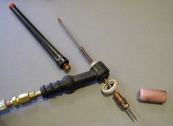 GTAW torch, disassembled
