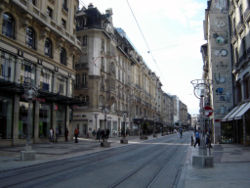 Rue de la Croix-d'Or, one of the main streets of Geneva, part of les Rues Basses