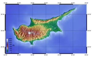 Topography of Cyprus.