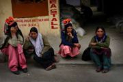 Muslim women from northern Ladakh in local costumes