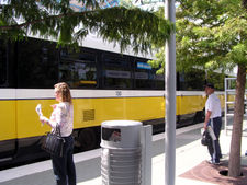 Passengers at White Rock Station on DART's Blue Line