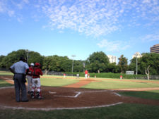 A local league softball game at Reverchon Park