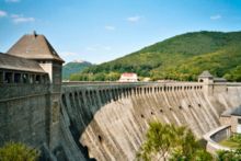 The Eder dam in Germany, built around 1910.