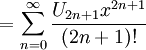 {} = \sum_{n=0}^\infty \frac{U_{2n+1} x^{2n+1}}{(2n+1)!}