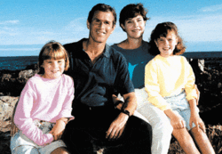 George and Laura Bush with their daughters, Jenna and Barbara, in 1990.