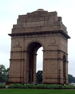 The India Gate commemorates the 90,000 Indian soldiers who died in the Afghan Wars and World War I