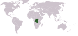 Location of the Democratic Republic of the Congo