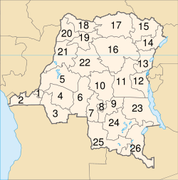 A new provincial map of Democratic Republic of Congo.