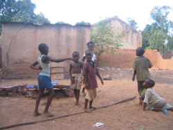 Children playing in a Buguni courtyard