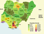 Population density in Nigeria.