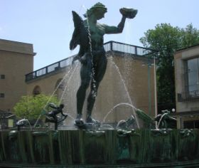 Poseidon by Carl Milles -- an often used symbol of Gothenburg.