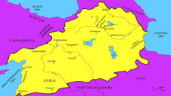 Kingdom of Armenia at its greatest extent under Tigranes the Great.