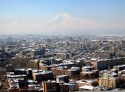 Although located in Turkey, Mount Ararat, here seen from Yerevan, is the national symbol of Armenia.