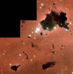 Bok globules in H II region IC 2944.