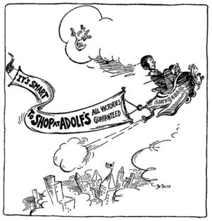 1941 cartoon by Dr. Seuss depicting Charles Lindbergh.