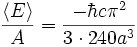 \frac{\langle E \rangle}{A} =  \frac {-\hbar c \pi^{2}}{3 \cdot 240 a^{3}}