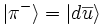 \vert \pi^-\rangle = \vert d\overline {u}\rangle