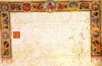 Title of Roman Citizenship dedicated to "Hasekura Rokuemon" (Click image for transcription and translation).