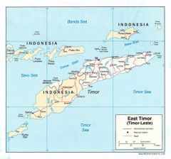 Map of East Timor with cities