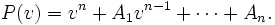 P(v)=v^n+A_1v^{n-1}+\cdots+A_n.