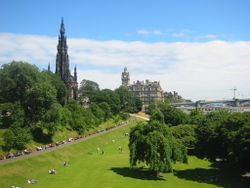 Looking east across part of Princes Street Gardens