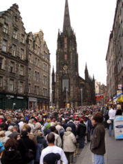 The Royal Mile in the Old Town during the Edinburgh Festival.