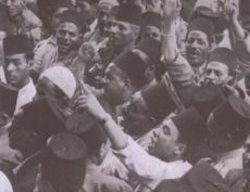 Public riot during the 1919 Revolution sparked by the British exile of nationalist leader Saad Zaghlul.