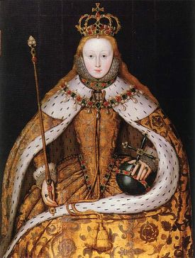 This portrait "The Coronation of Elizabeth" was used as the basis for the photography and costume of Cate Blanchett during the coronation scene in the film Elizabeth, 1998. This is a copy of a now lost original, this copy attrib. Nicholas Hilliard