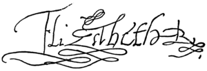 Signature of Elizabeth I of England