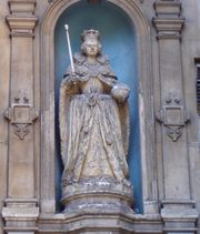 Statue of Elizabeth I at the Church of St Dunstan-in-the-West London