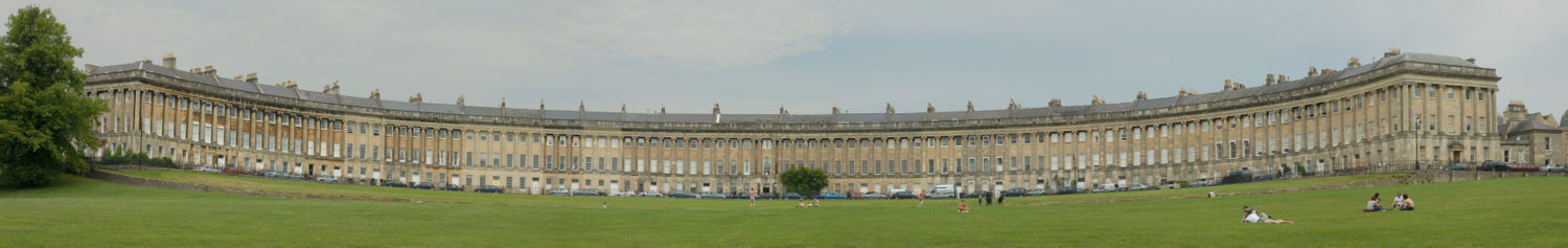 A panoramic view of the Royal Crescent