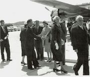 Queen Elizabeth II and Prince Phillip, Ernest Harmon Air Force Base visit 1959