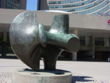 Three Way Piece No. 2 (The Archer) (1964-65) bronze, Nathan Phillips Square, Toronto.