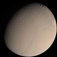 Figure 1: Enceladus as seen by Voyager 2, August 26, 1981