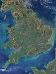 A satellite view of England and Wales.