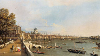 View of the River Thames from the terrace at Somerset House, by Antonio Canaletto.