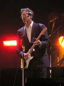 Eric Clapton at the Tsunami Relief Concert at Millennium Stadium in Cardiff, Wales on 22 January 2005
