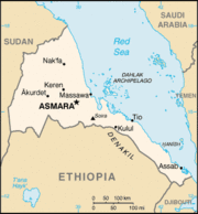 Map of Eritrea.