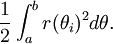 \frac12\int_a^b r(\theta_i)^2 d\theta.