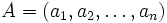 A=(a_1,a_2,\dots,a_n)