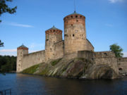 Olavinlinna (the medieval St. Olaf's Castle) in Savonlinna, the venue for the annual Savonlinna Opera Festival. Built in 1475.