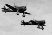 Fokker D.XXI planes of the Finnish Air Force during World War II.
