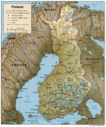 Detailed map of Finland