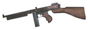 A replica of the 1928 Thompson submachine gun.