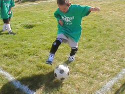 Football is popular among children as well as adults.