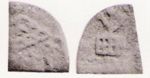 Indian coinage of Agathocles, with Chaitya-hill, and tree in railing.